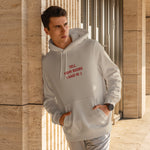 Tell Your Boobs Hoodie – Krem – model üzerinde ön görünüm