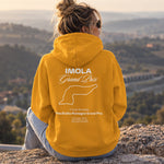 Imola Grand Prix Hoodie – Turuncu – model üzerinde arka görünüm