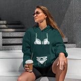 Noir Seduce Hoodie – Koyu Yeşil – model üzerinde ön görünüm