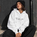 All I Need Is U Hoodie – Beyaz – model üzerinde ön görünüm