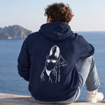Catch Me By The Sea Hoodie – Lacivert – model üzerinde arka görünüm