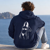 Catch Me By The Sea Hoodie – Lacivert – model üzerinde arka görünüm