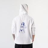 Catch Me By The Sea Hoodie – Beyaz – model üzerinde arka görünüm