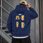 Lets Get Beers Tonight Hoodie – Lacivert – model üzerinde arka görünüm