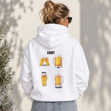 Lets Get Beers Tonight Hoodie – Beyaz – model üzerinde arka görünüm