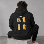 Lets Get Beers Tonight Hoodie – Siyah – model üzerinde arka görünüm
