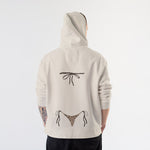 Leopard Bikini Hoodie – Krem – model üzerinde arka görünüm