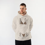 Leopard Bikini Hoodie – Krem – model üzerinde ön görünüm