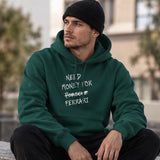 Need Money For Ferrari Hoodie – Koyu Yeşil – model üzerinde ön görünüm