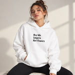Buy Me Lingerie Oversize Hoodie – Beyaz – model üzerinde ön görünüm