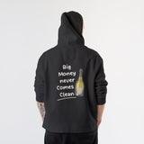 Big Money Never Comes Clean Hoodie – Siyah – model üzerinde arka görünüm