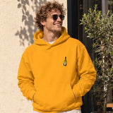 Big Money Never Comes Clean Hoodie – Turuncu – model üzerinde ön görünüm