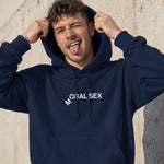 Moral Sex Hoodie – Lacivert – model üzerinde ön görünüm