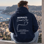 Monaco Grand Prix Hoodie – Lacivert – model üzerinde arka görünüm
