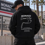 Monaco Grand Prix Hoodie – Siyah – model üzerinde arka görünüm