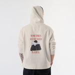 We Need A Hug Hoodie – Krem – model üzerinde arka görünüm