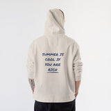 Summer Is Cool If You're Rich Hoodie – Krem – model üzerinde arka görünüm