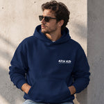 Summer Is Cool If You're Rich Hoodie – Lacivert – model üzerinde ön görünüm