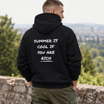 Summer Is Cool If You're Rich Hoodie – Siyah – model üzerinde arka görünüm