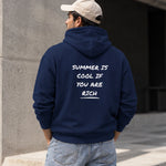 Summer Is Cool If You're Rich Hoodie – Lacivert – model üzerinde arka görünüm