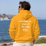 Summer Is Cool If You're Rich Hoodie – Turuncu – model üzerinde arka görünüm