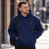 Pasta Sex Wine Hoodie – Lacivert – model üzerinde ön görünüm