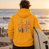 Pasta Sex Wine Hoodie – Turuncu – model üzerinde arka görünüm