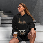 Noir Seduce – Leopard Hoodie – Siyah – model üzerinde ön görünüm