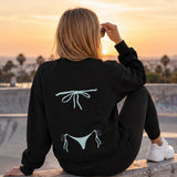 Blue Bikini Oversize Sweatshirt – Siyah – model üzerinde arka görünüm