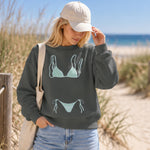 Blue Bikini Oversize Sweatshirt – Antrasit – model üzerinde ön görünüm