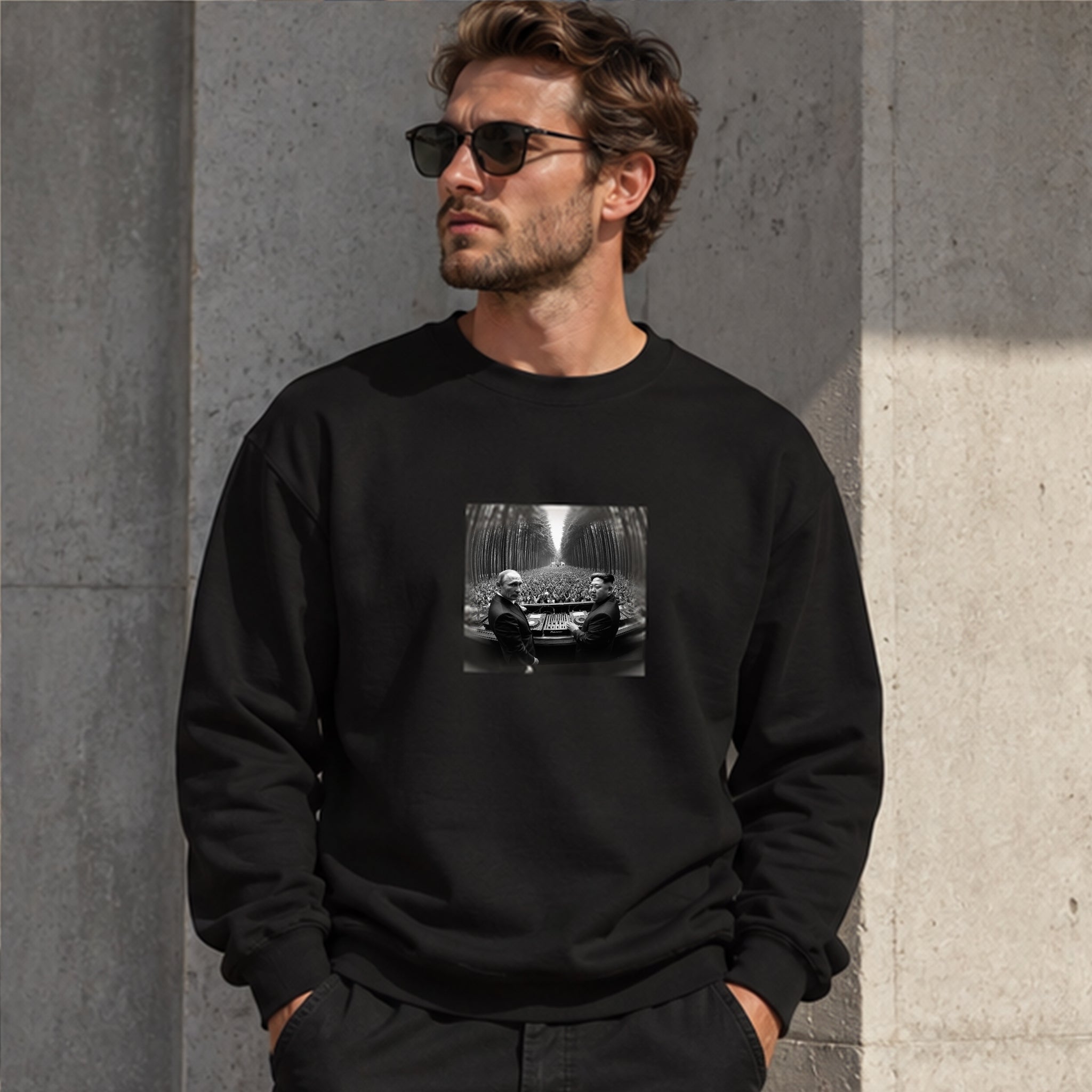 No Requests Oversize Sweatshirt – Siyah – model üzerinde ön görünüm