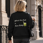 What The Fuck Is Kuzu Kulağı Oversize Sweatshirt – Siyah – model üzerinde arka görünüm