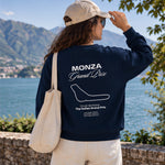 Monza Grand Prix Oversize Sweatshirt – Lacivert – model üzerinde arka görünüm