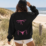 Pink Bikini Oversize Sweatshirt – Siyah – model üzerinde arka görünüm