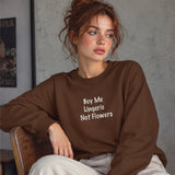 Buy Me Lingerie Oversize Sweatshirt – Kahverengi – model üzerinde ön görünüm