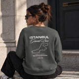 Türkiye Grand Prix Oversize Sweatshirt – Antrasit – model üzerinde arka görünüm