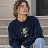 Vito Corleone Oversize Sweatshirt – Lacivert – model üzerinde ön görünüm