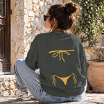 Yellow Bikini Oversize Sweatshirt – Antrasit – model üzerinde arka görünüm
