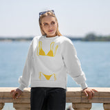 Yellow Bikini Oversize Sweatshirt – Beyaz – model üzerinde ön görünüm