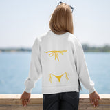Yellow Bikini Oversize Sweatshirt – Beyaz – model üzerinde arka görünüm