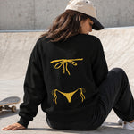 Yellow Bikini Oversize Sweatshirt – Siyah – model üzerinde arka görünüm