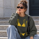 Yellow Bikini Oversize Sweatshirt – Antrasit – model üzerinde ön görünüm