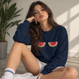 Summer Twins Oversize Sweatshirt – Lacivert – model üzerinde ön görünüm