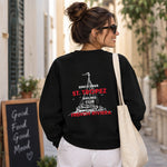 Saint Tropez Sailing Club Oversize Sweatshirt – Siyah – model üzerinde arka görünüm
