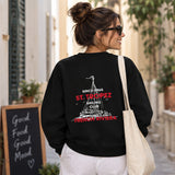 Saint Tropez Sailing Club Oversize Sweatshirt – Siyah – model üzerinde arka görünüm