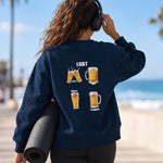 Lets Get Beers Tonight Oversize Sweatshirt – Lacivert – model üzerinde arka görünüm