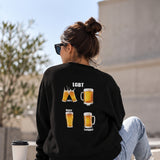 Lets Get Beers Tonight Oversize Sweatshirt – Siyah – model üzerinde arka görünüm