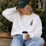 Big Money Never Comes Clean Oversize Sweatshirt – Beyaz – model üzerinde ön görünüm
