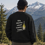 Big Money Never Comes Clean Oversize Sweatshirt – Siyah – model üzerinde arka görünüm