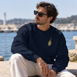 Big Money Never Comes Clean Oversize Sweatshirt – Lacivert – model üzerinde ön görünüm